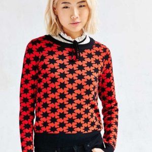 Urban Outfitters x Alice + Olivia Red Black Star Sweater S